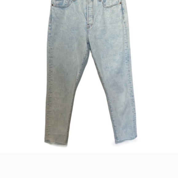 Levis button fly wedgie skinny acid wash denim raw ham jeans size 32 - Picture 3 of 11